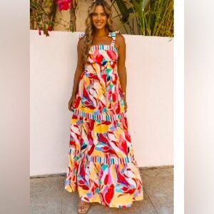 Maxi dress w/ smocked chest detail